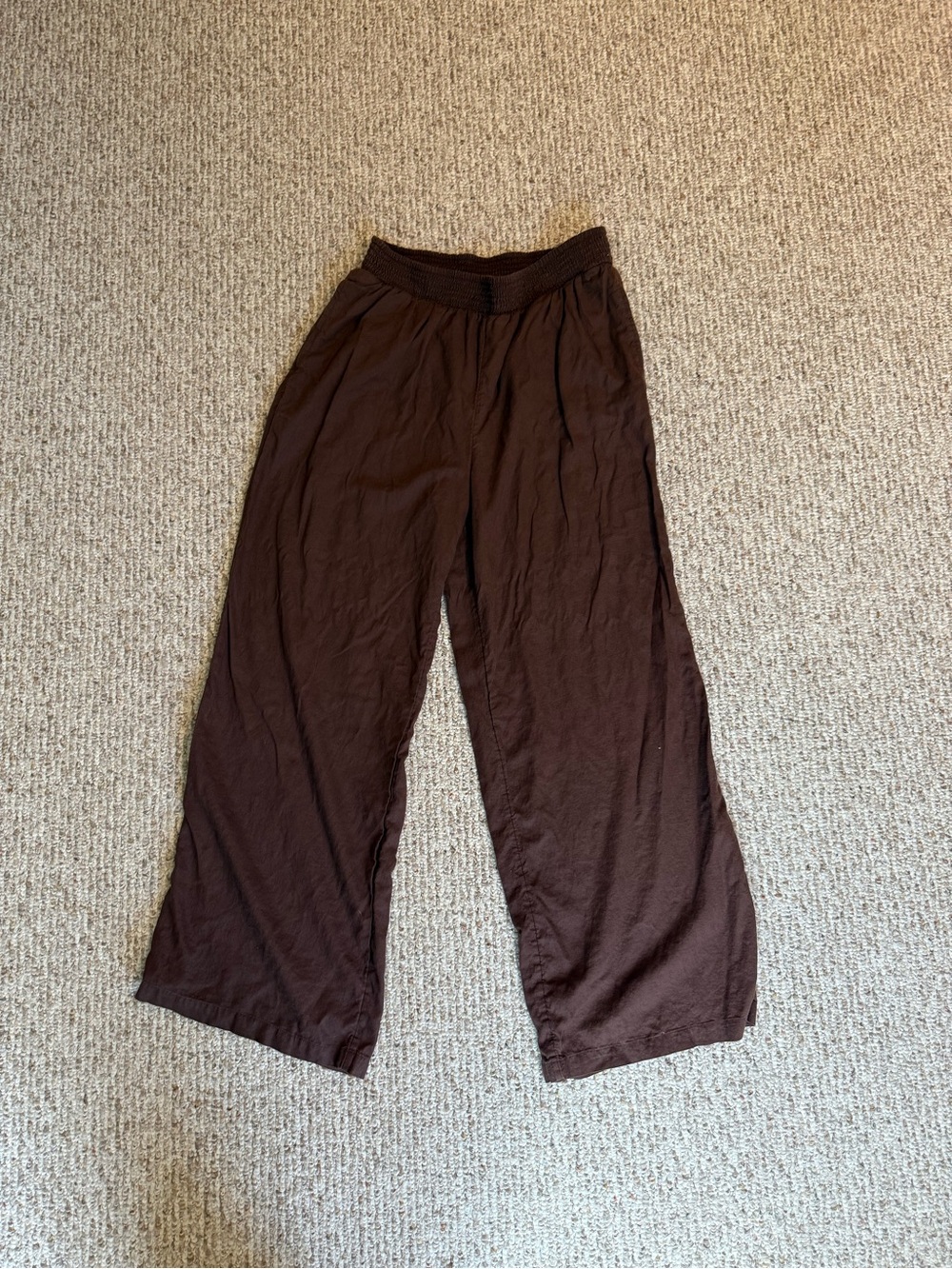 aerie Chocolate Brown Wide-Leg Pull-On Pants